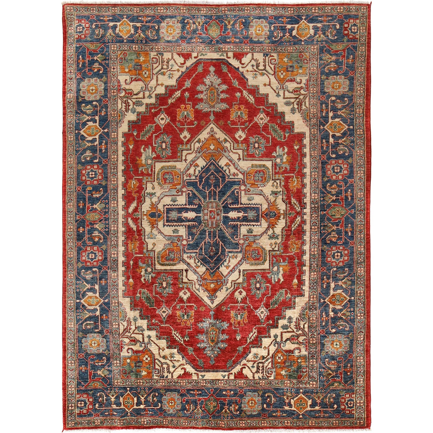Hand Made Persian Design Heriz Carpet 6' 8" x 9' 7" (ft) - No. B19913