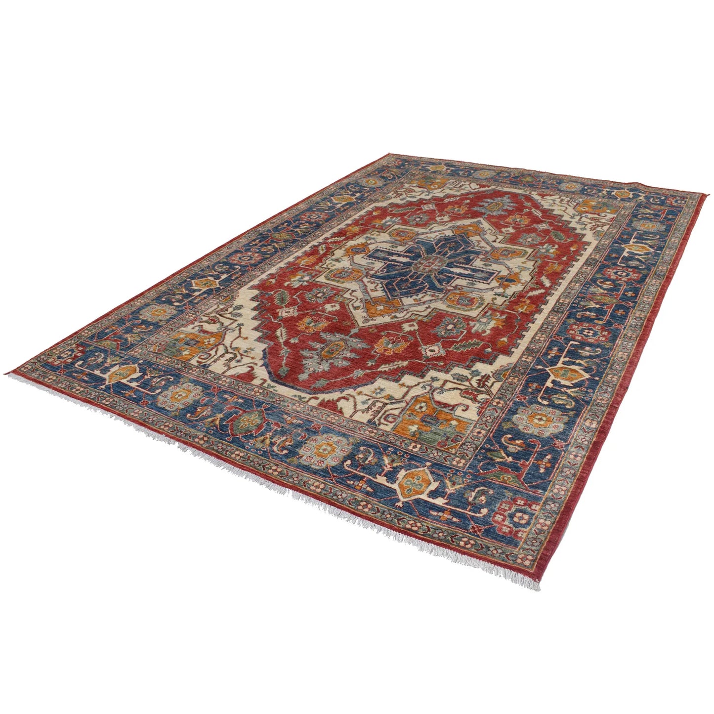 Hand Made Persian Design Heriz Carpet 6' 8" x 9' 7" (ft) - No. B19913