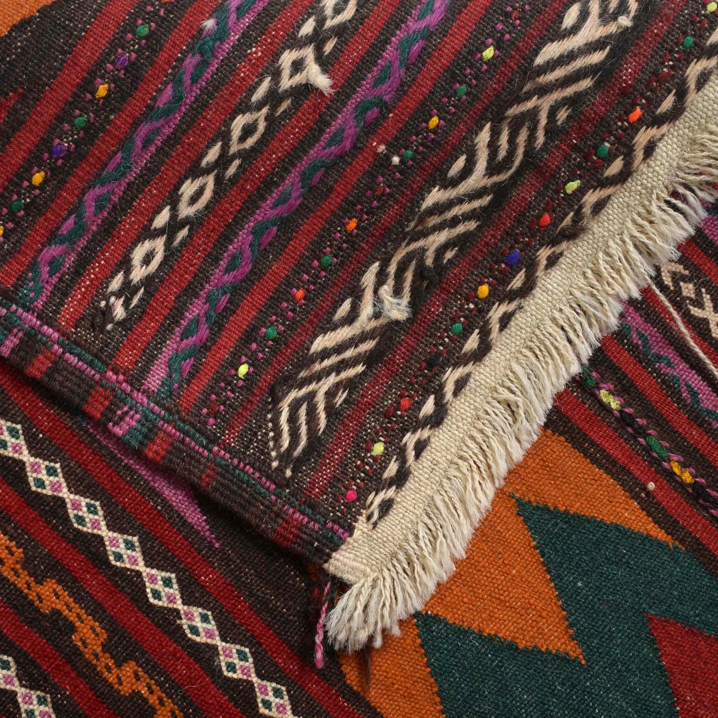 Hand Knotted Table Sheet Dhurrie Runner 2' 3" x 6' 5" (ft) - No. 18-195*69