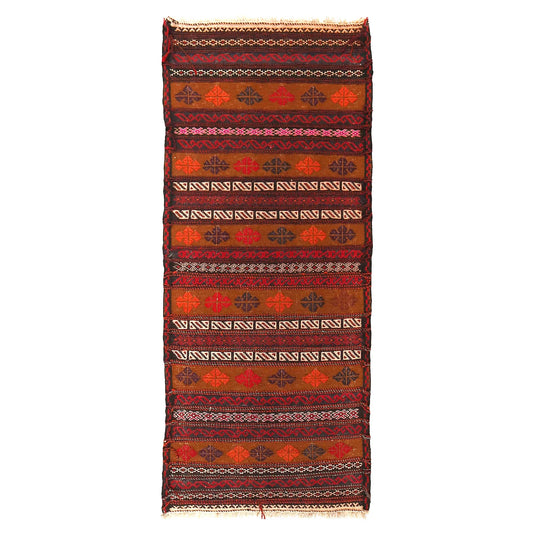 Hand Knotted Table Sheet Dhurrie Runner 2' 1 x 4' 11 (ft) - No. B20501