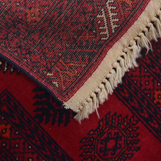 Hand Knotted Bokhara Wool Carpet 4' 6" x 6' 2" (ft) - No. 1324
