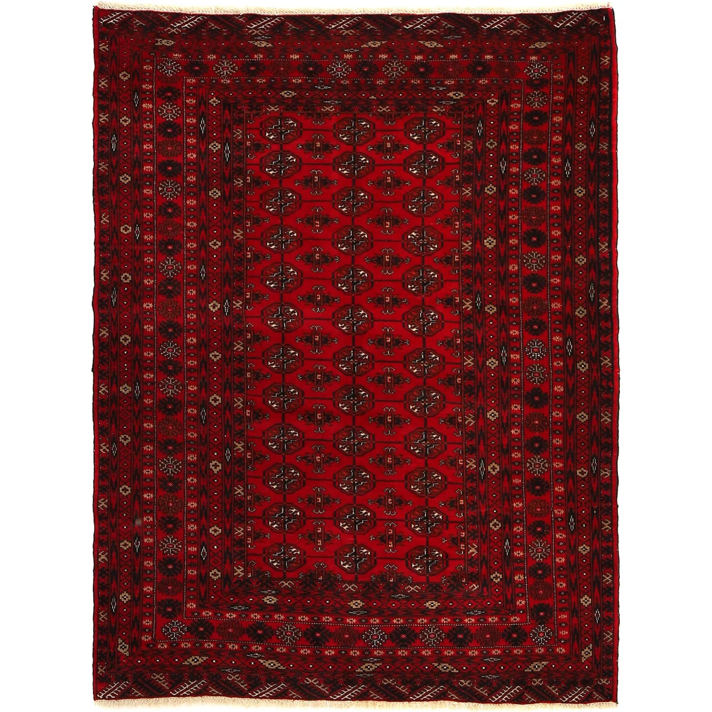 Oriental Bukhara Carpet 4' 0" x 6' 4" (ft) - No. 9033