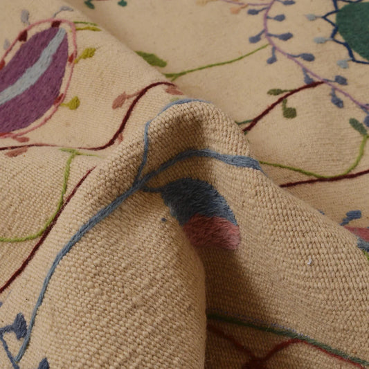 Pakistani Embroidery Kilim 6' 7" x 9' 9" (ft) - No. P34394