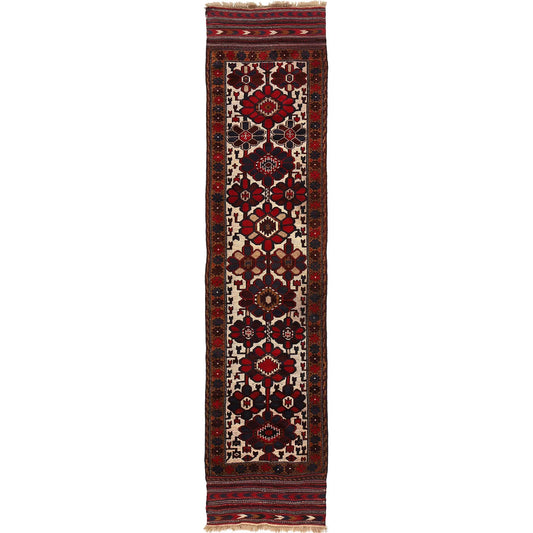 Ivory Color Barjasta Kilim Runner 2' 7" x 11' 8" (ft) - No. B18422