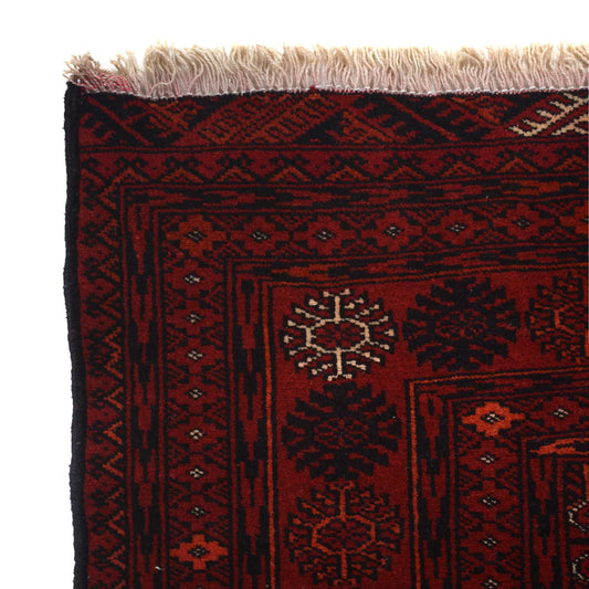 Hand Knotted Bokhara Wool Carpet 3' 11" x 5' 11" (ft) - No. 9034