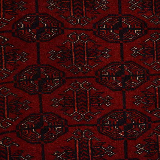 Hand Knotted Bokhara Wool Carpet 3' 11" x 5' 11" (ft) - No. 9034