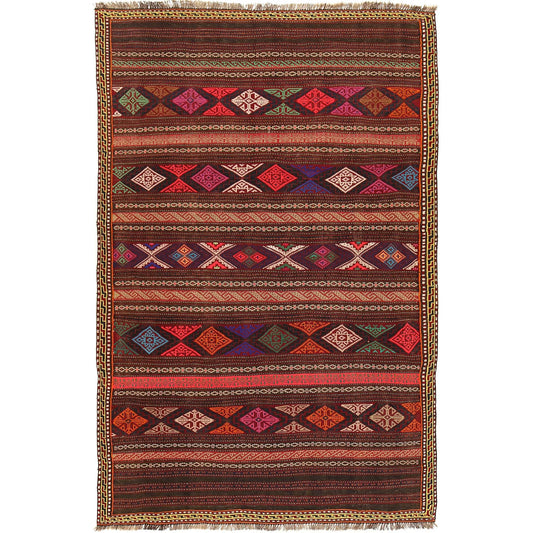 Handmade Flatweave Dhurrie 4' 4" x 7' 6" (ft) - No. B20350