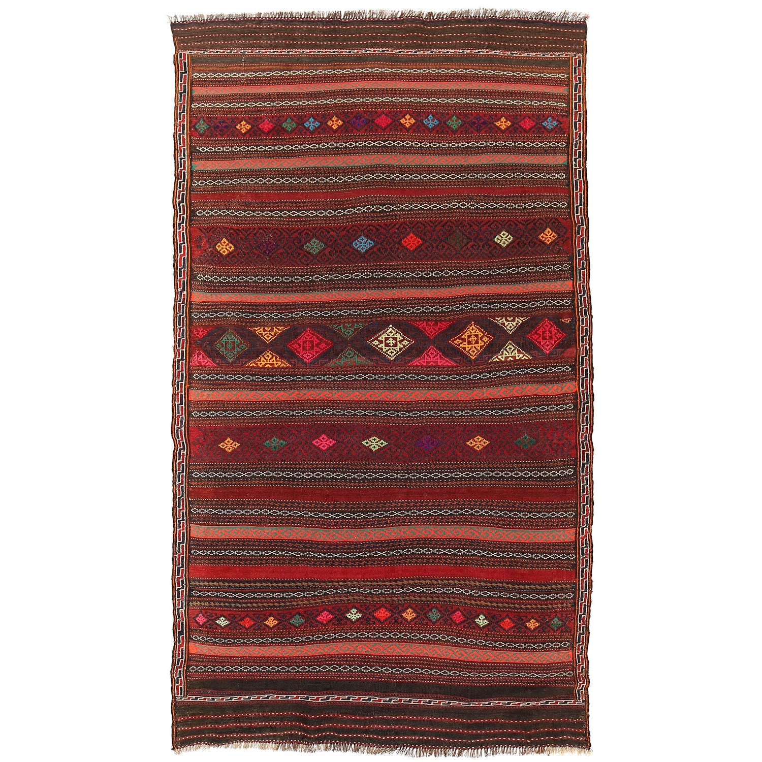 Medium Size Dhurrie Kelim 4' 5" x 7' 12" (ft) - No. B20352