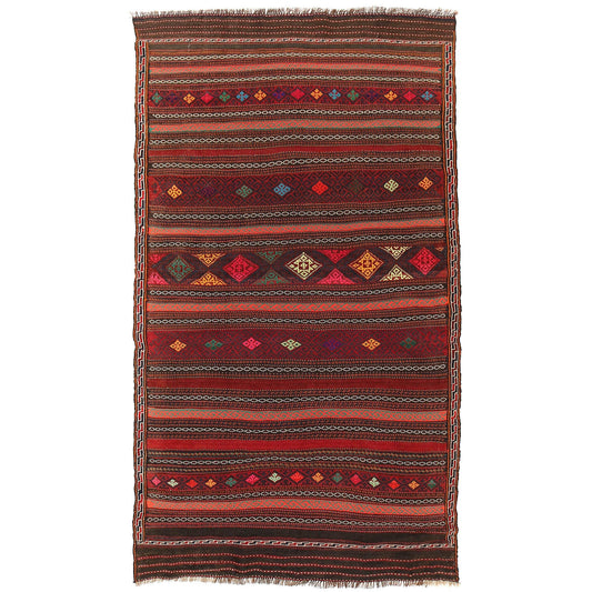 Medium Size Dhurrie Kelim 4' 5" x 7' 12" (ft) - No. B20352