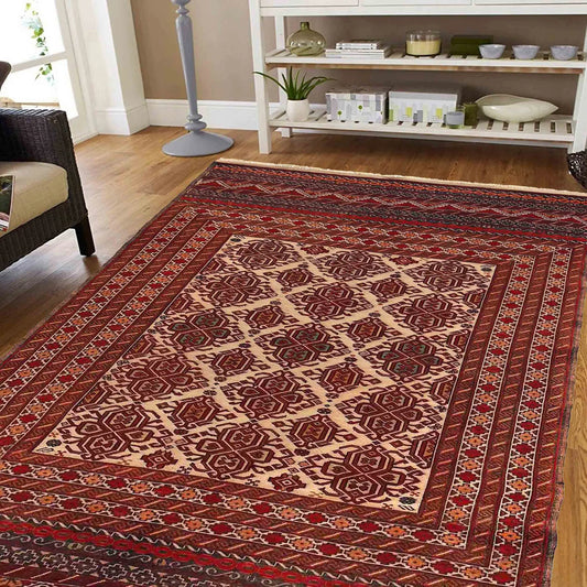 Fine Quality Flatweave Dhurrie 4' 2" x 6' 0" (ft) - No. W18126