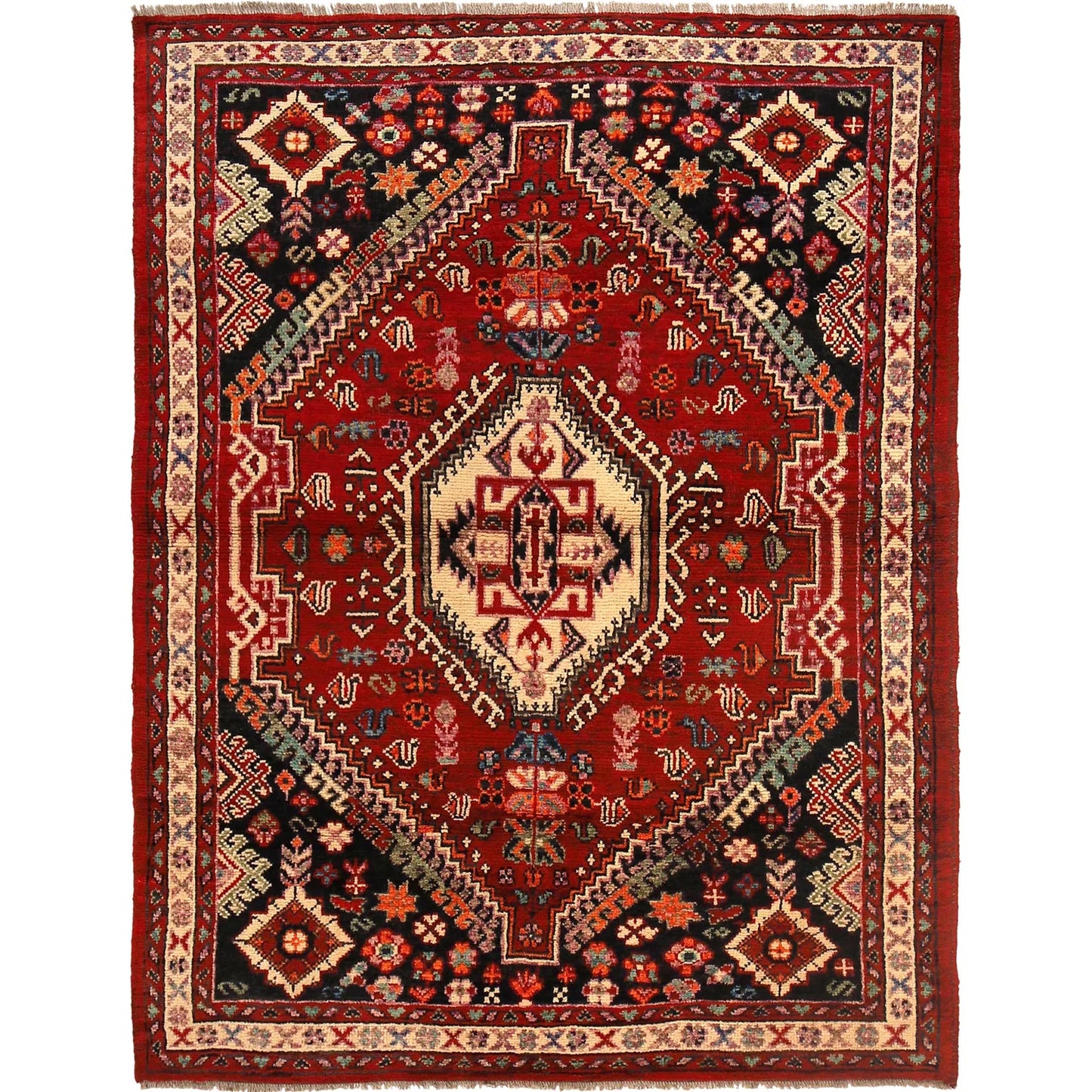 Persian Shirazi Design Rug 4' 11" x 6' 6" (ft) - No. B29773