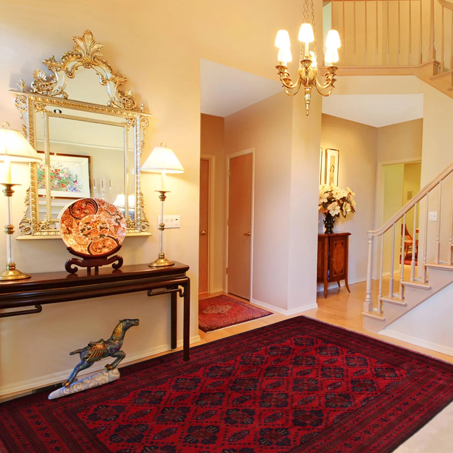Dark Red Color Khal Mohammadi Rug 6' 4" x 9' 3" (ft) - No. B33058