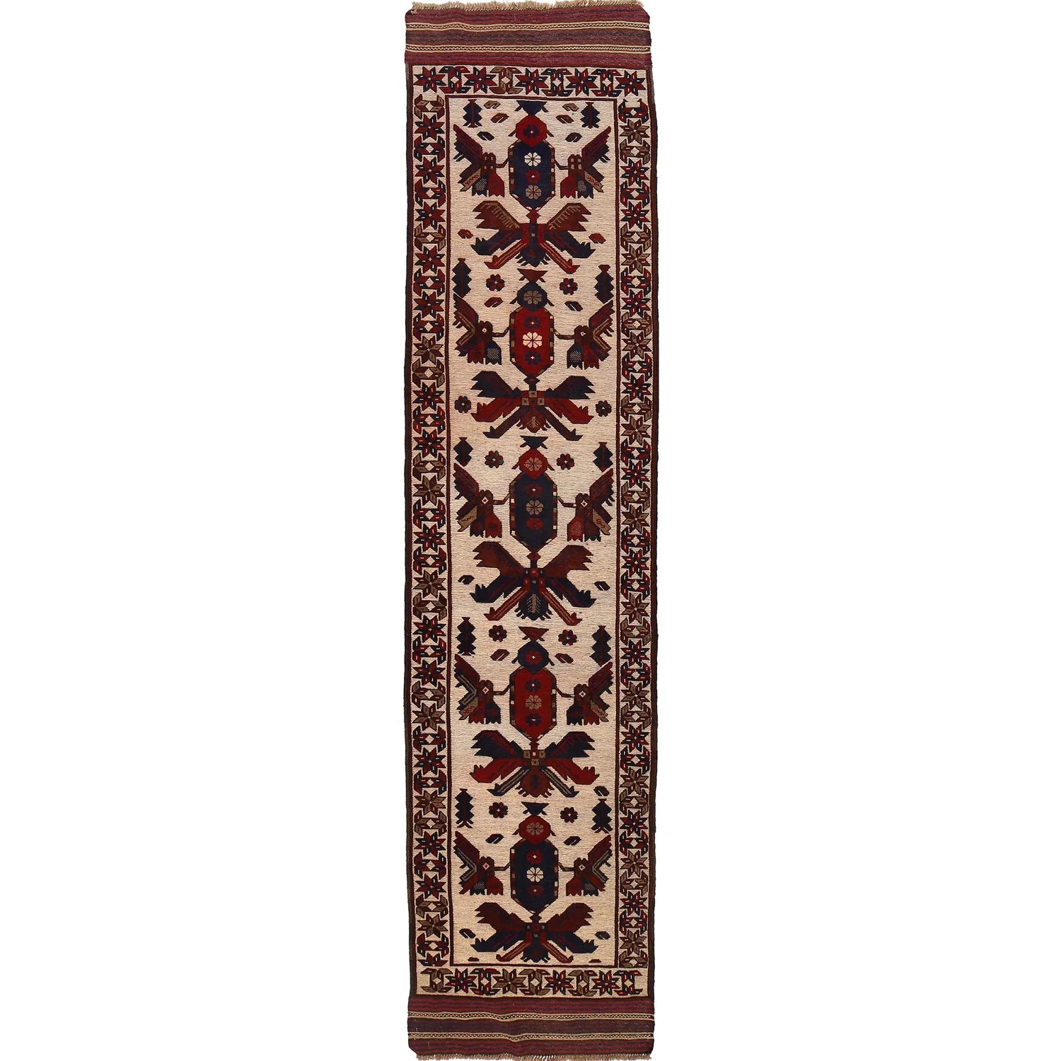 Ivory Color Barjasta Kilim Runner 2' 8" x 12' 7" (ft) - No. Y15110