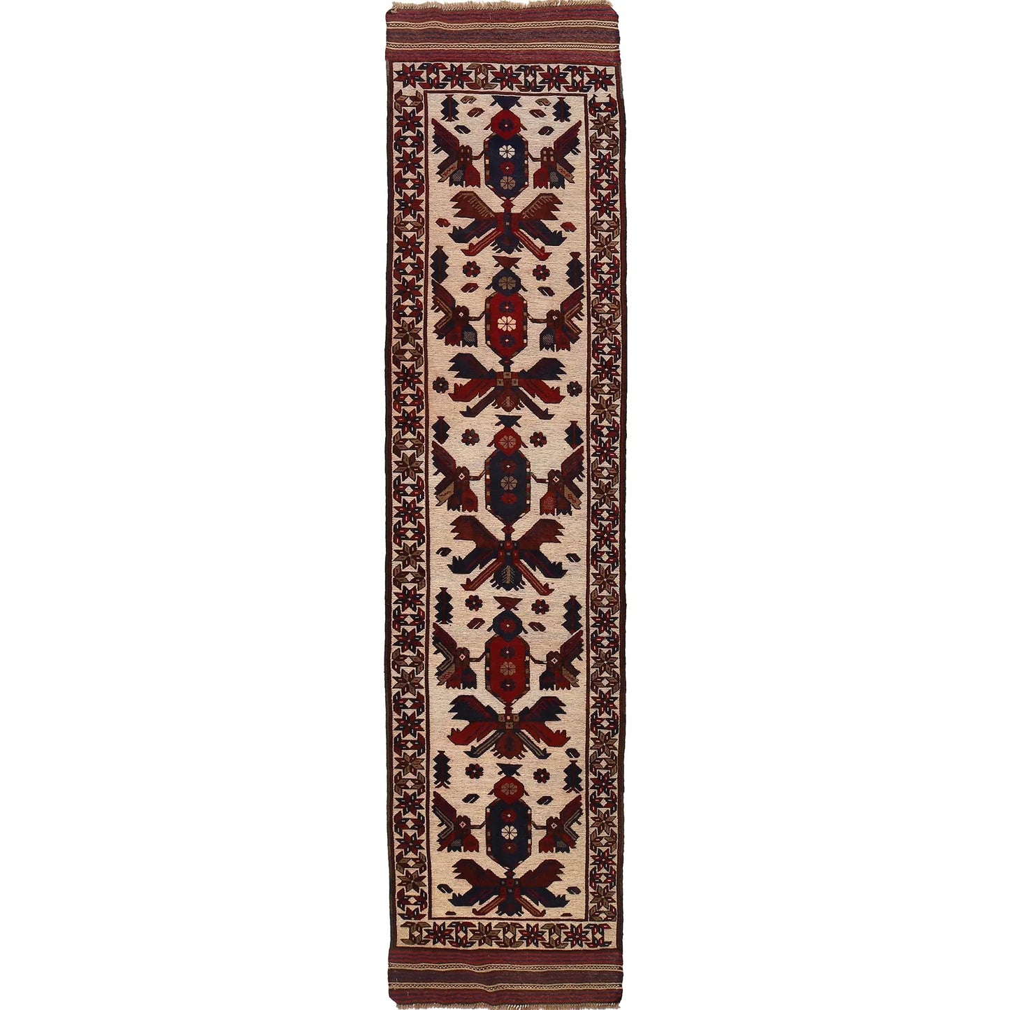 Ivory Color Barjasta Kilim Runner 2' 8" x 12' 7" (ft) - No. Y15110