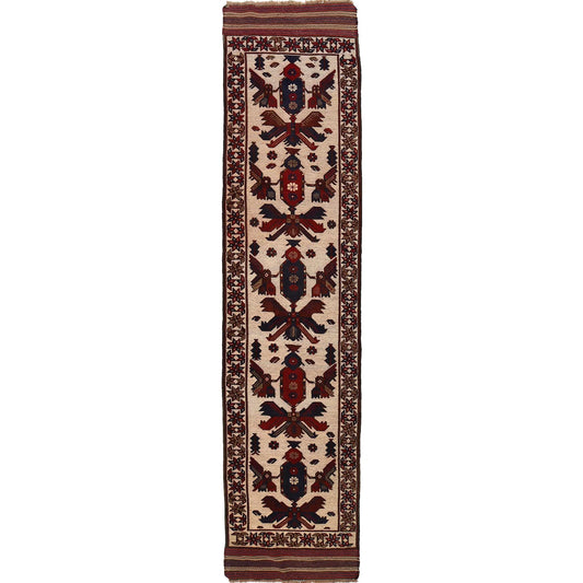 Ivory Color Barjasta Kilim Runner 2' 8" x 12' 7" (ft) - No. Y15110