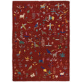 Red Color Embroidery Flatweave Kelim 5' 6" x 7' 9" (ft) - No. B34460