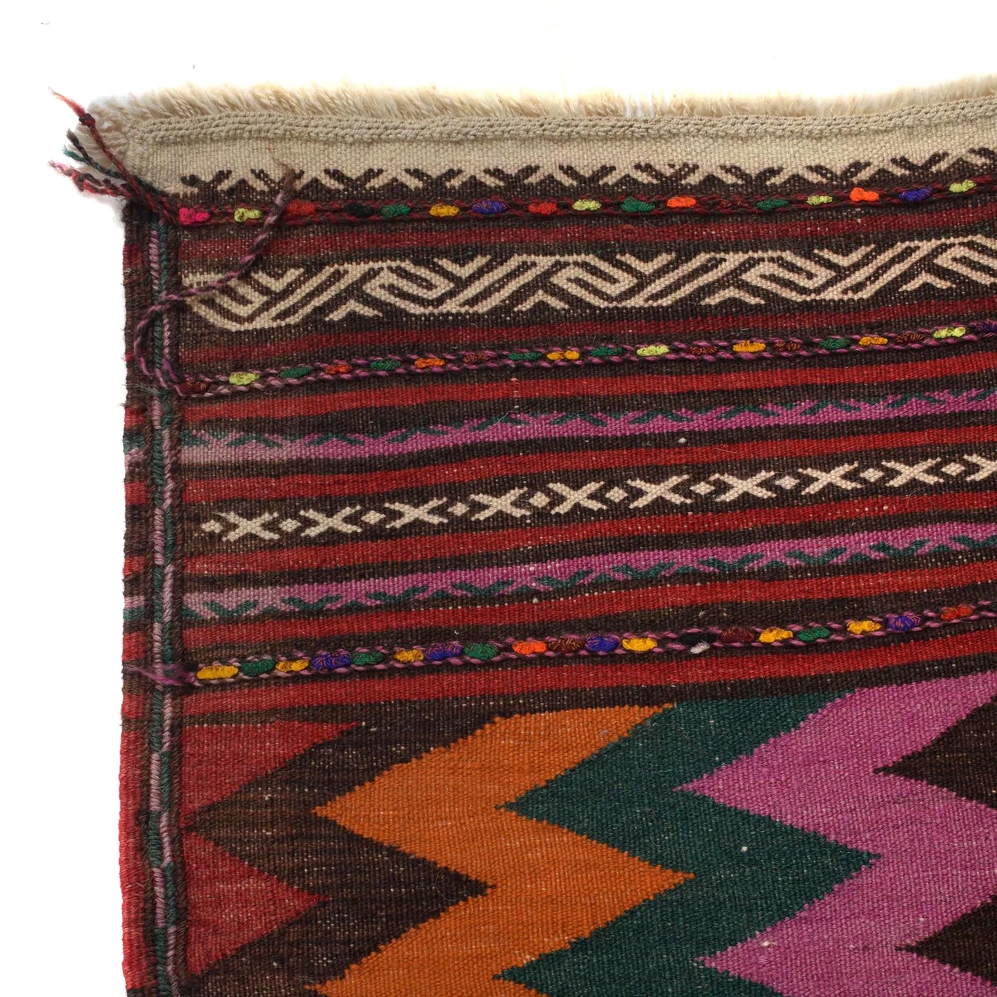 Hand Knotted Table Sheet Dhurrie Runner 2' 3" x 6' 5" (ft) - No. 18-195*69