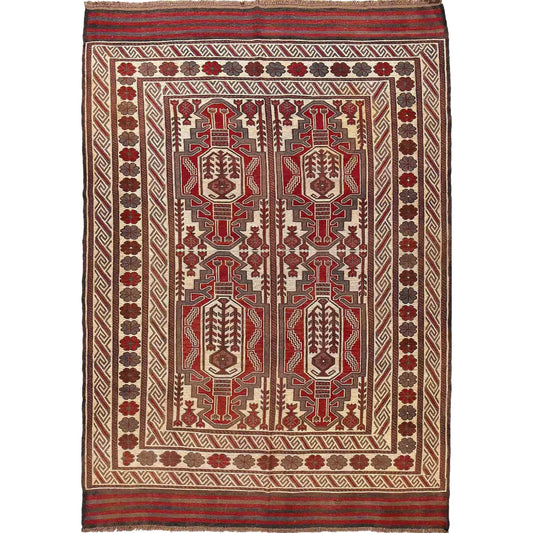 Handmade Flatweave Kilim 6' 5" x 9' 2" (ft) - No. 3097