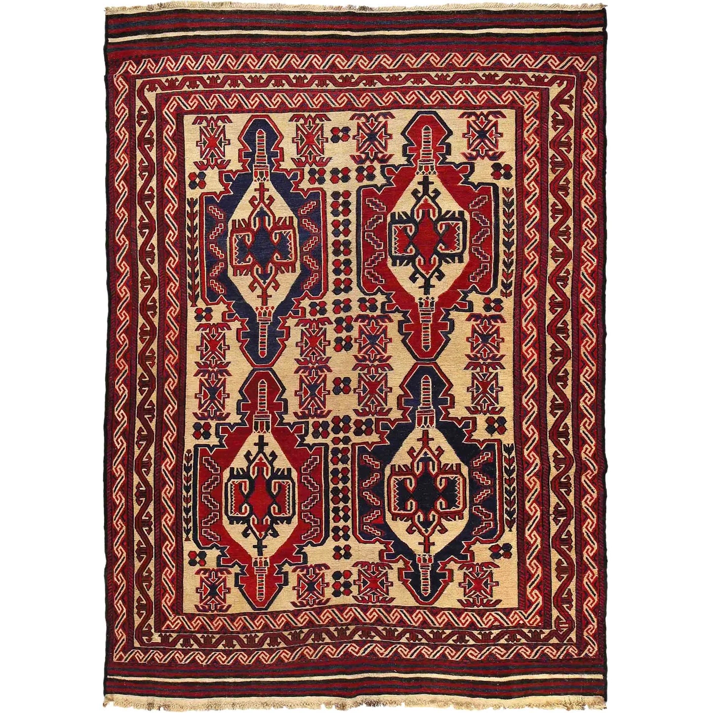 Handmade Flatweave Kilim 6' 7" x 9' 2" (ft) - No. 2672