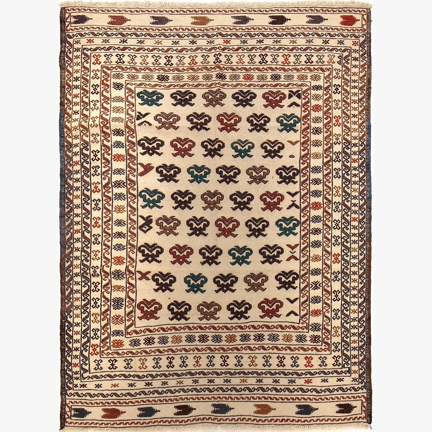 Handmade Soumak Kelim / Dhurrie 4' 5" x 5' 11" (ft) - No. 2356