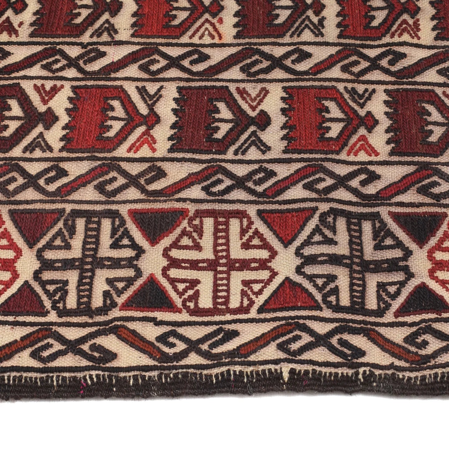 White Sumak Kilim 4' 1 x 5' 9 (ft) - No.  B19997