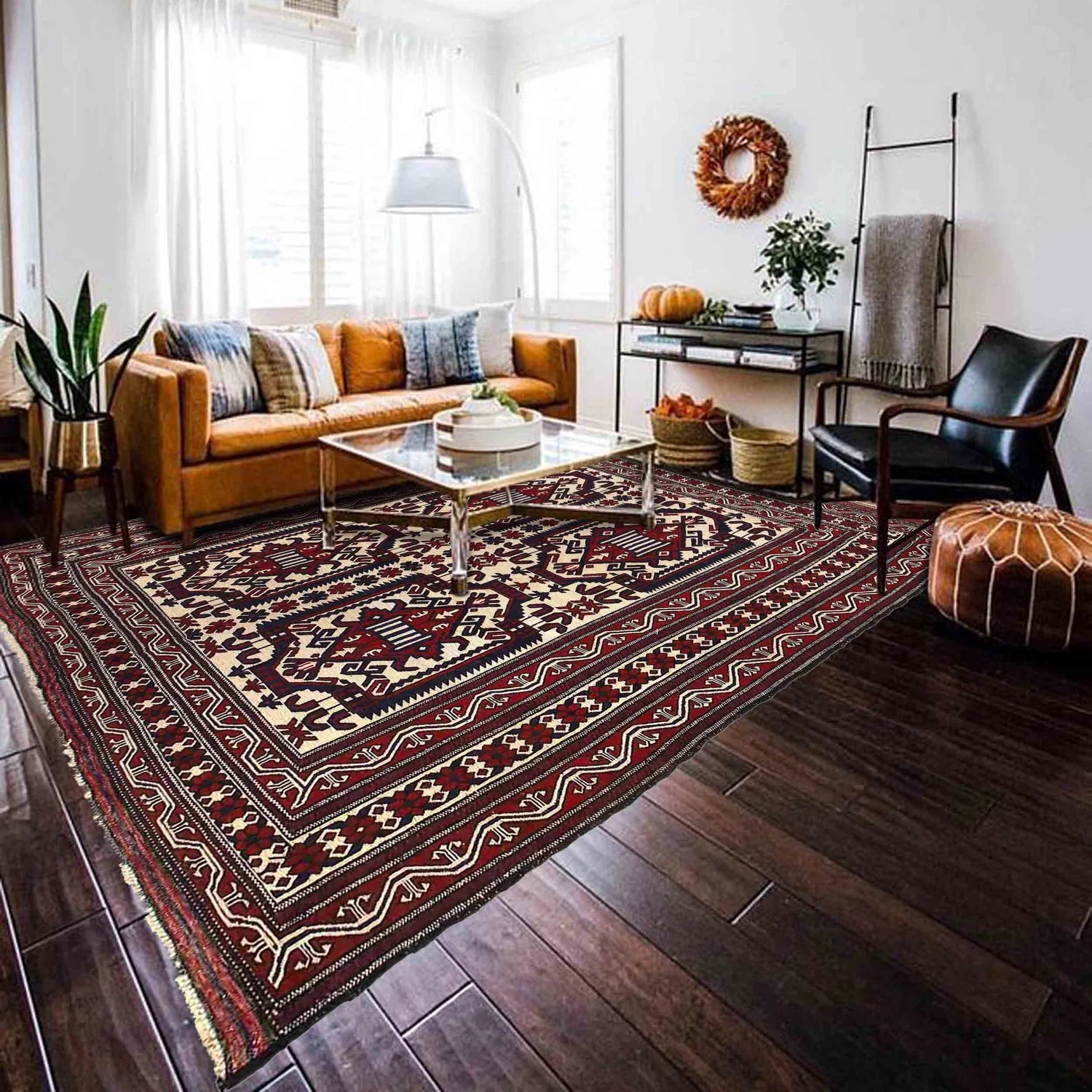 Handmade Flatweave Kilim 6' 11" x 9' 8" (ft) - No. 2952