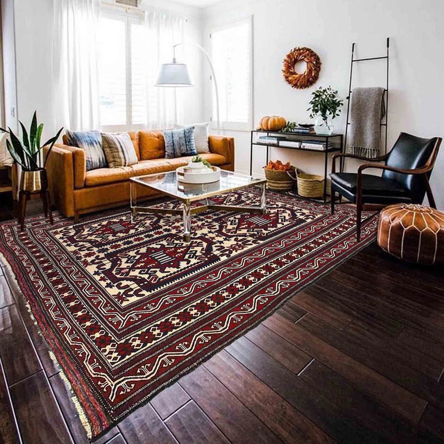 Handmade Flatweave Kilim 6' 11" x 9' 8" (ft) - No. 2952