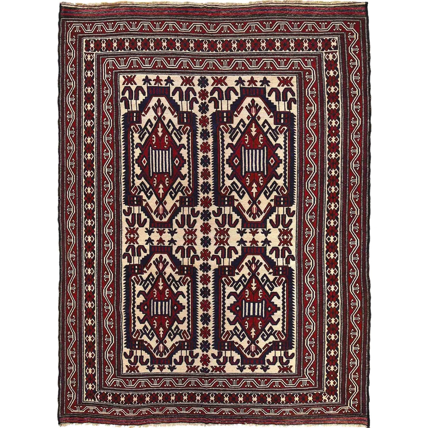 Handmade Flatweave Kilim 6' 11" x 9' 8" (ft) - No. 2952