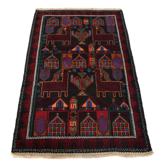 Hand Made Animal Picture Rug 2' 11" x 4' 6" (ft)- No. 7938