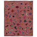 Hand Made Embroidery Kilim 6' 2" x 7' 11" ft / 189 x 242 cm - No. B32077