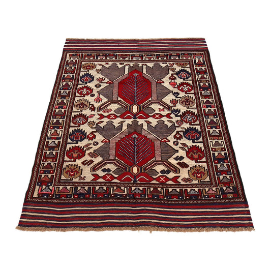 Hand Knotted Barjista Kilim Rug 4' 0" x 5' 5" (ft) - No. 2495