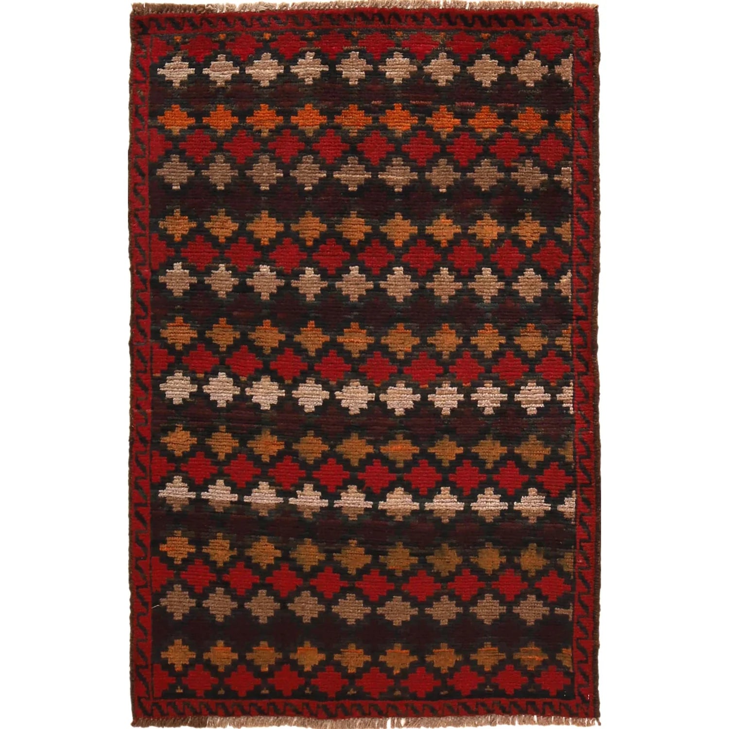 Hand Knotted Baluchi Rug 2' 10" x 4' 5" ft / 87 x 135 cm - No. G29090