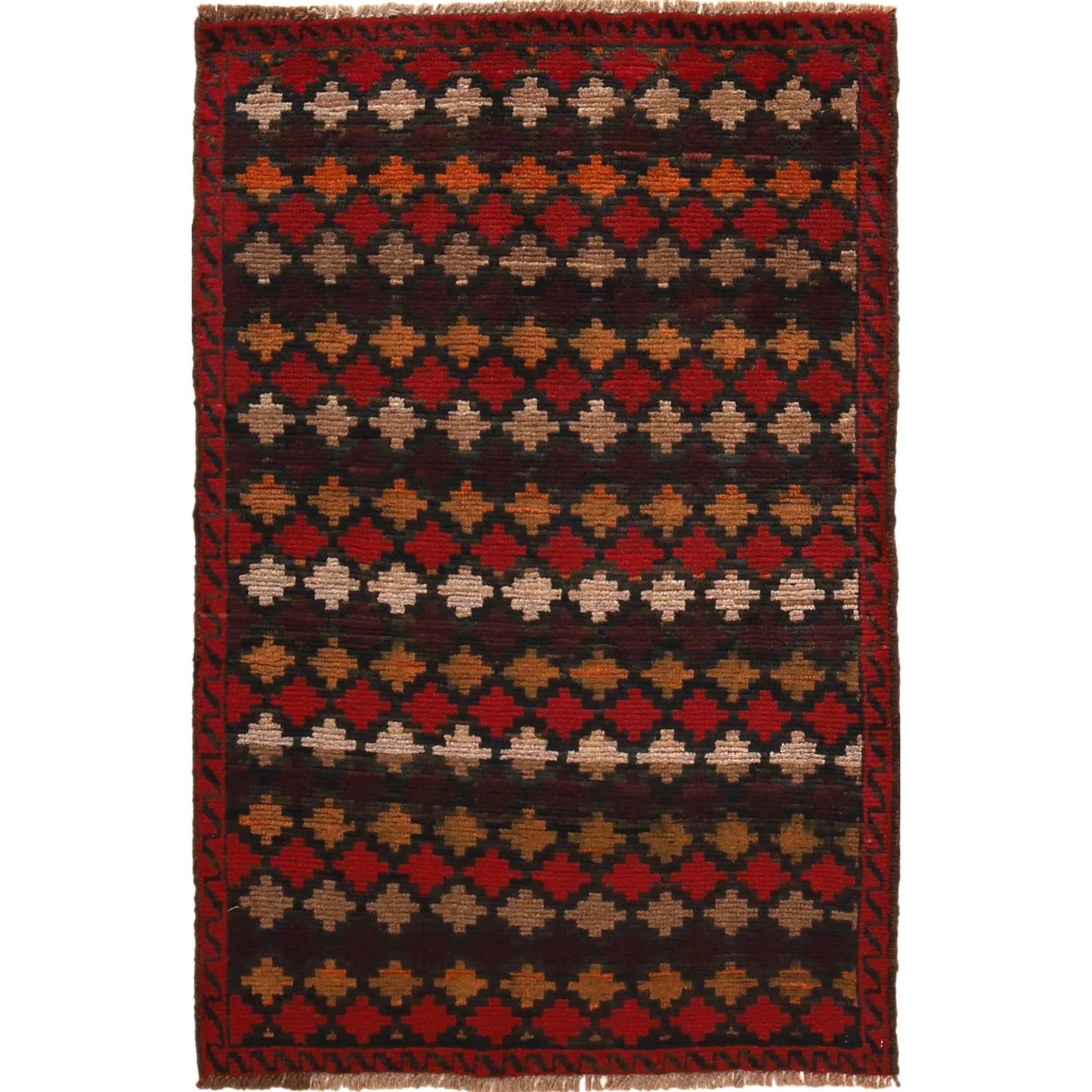 Hand Knotted Baluchi Rug 2' 10" x 4' 5" ft / 87 x 135 cm - No. G29090