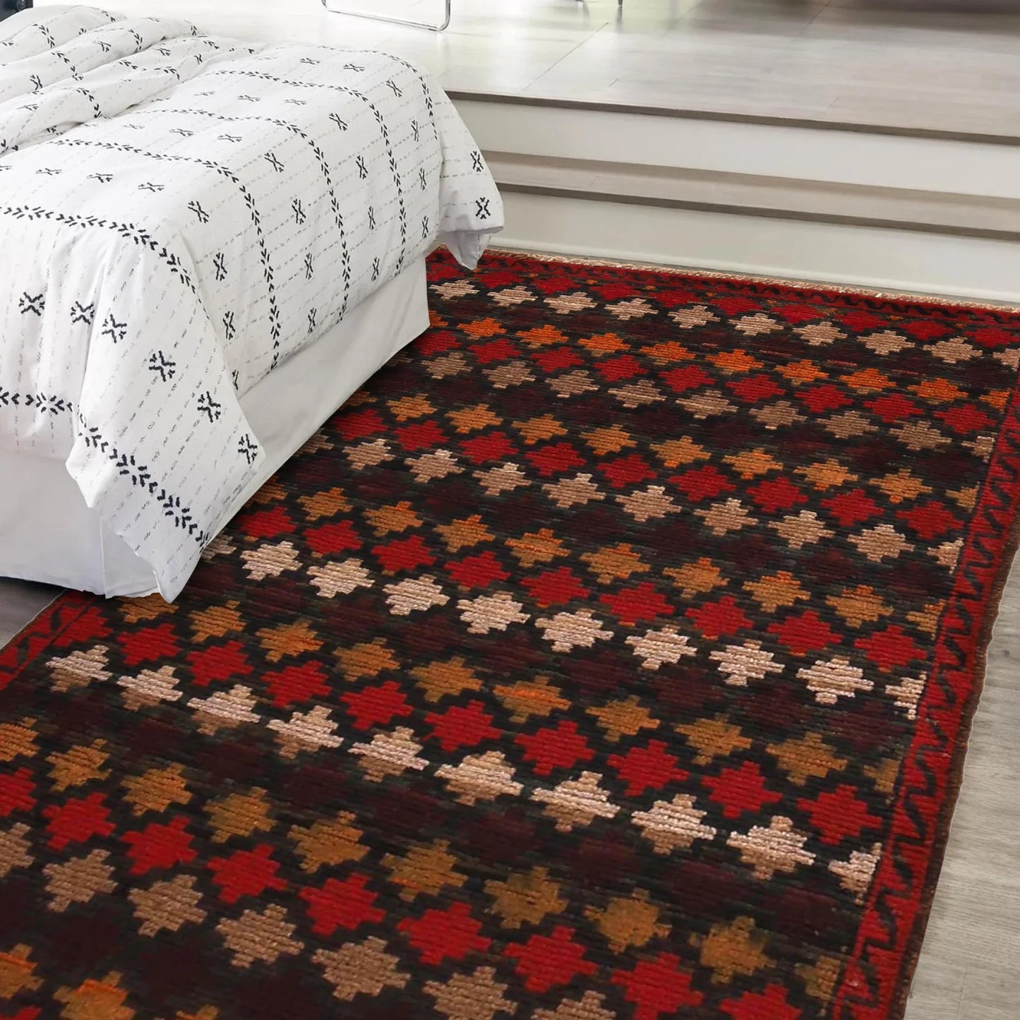 Hand Knotted Baluchi Rug 2' 10" x 4' 5" ft / 87 x 135 cm - No. G29090