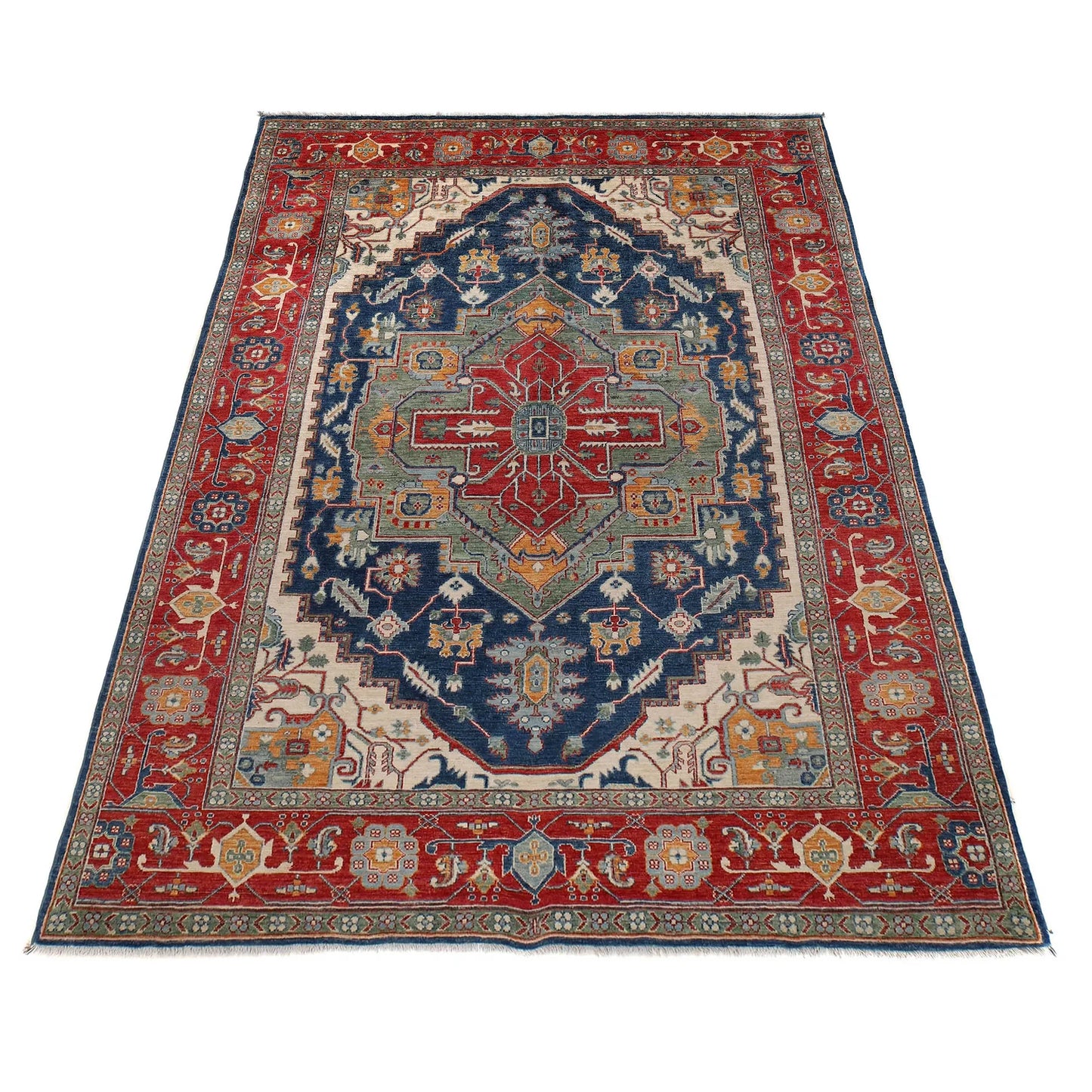 Blue Heriz Design Rug 6' 6" x 9' 9" ft / 198 x 297 cm - No. G27117