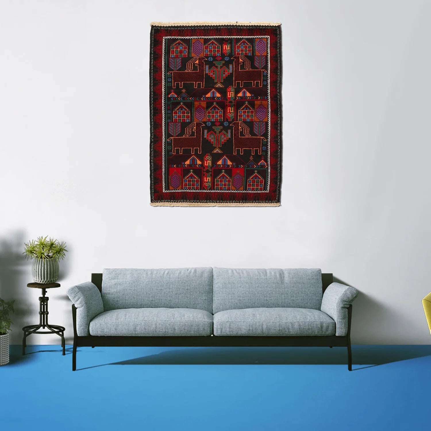 Hand Made Animal Picture Rug 2' 11" x 4' 6" (ft)- No. 7938