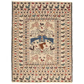 White Flat Weave Kelim 4' 6" x 5' 12" ft / 136 x 182 cm - No. B20012