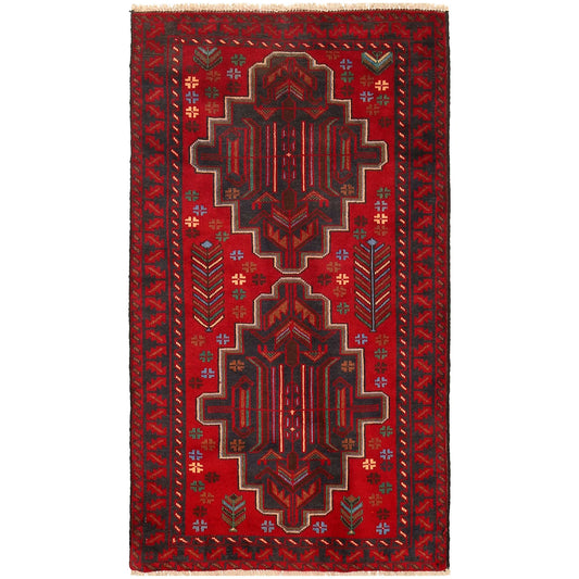 Red Baluchi Rug 2' 6 x 4' 7 (ft) - G19423