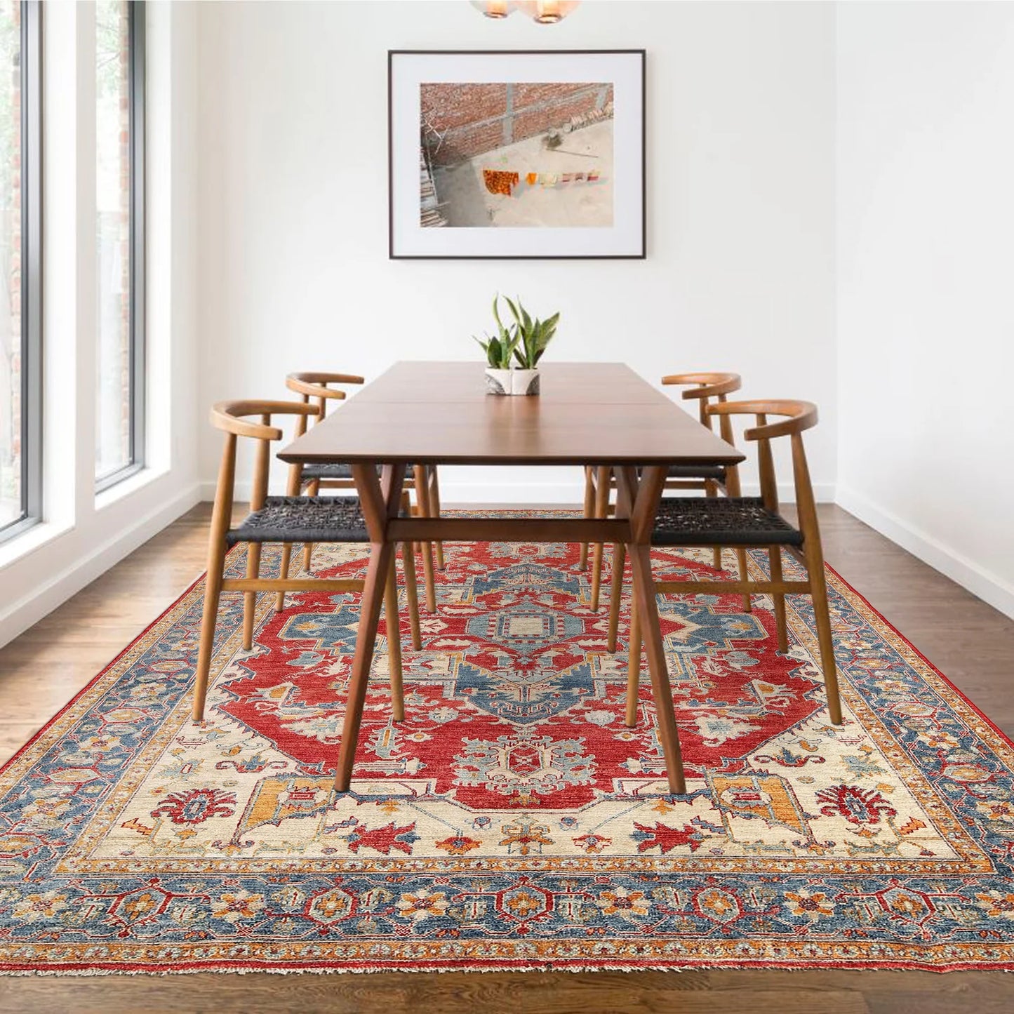 Hand Woven Heriz Design Carpet 6' 8" x 9' 7" ft / 203 x 291 cm - No. W14241