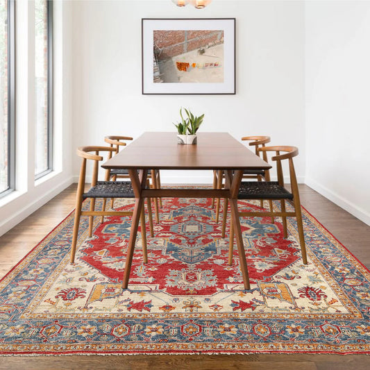 Hand Woven Heriz Design Carpet 6' 8" x 9' 7" ft / 203 x 291 cm - No. W14241