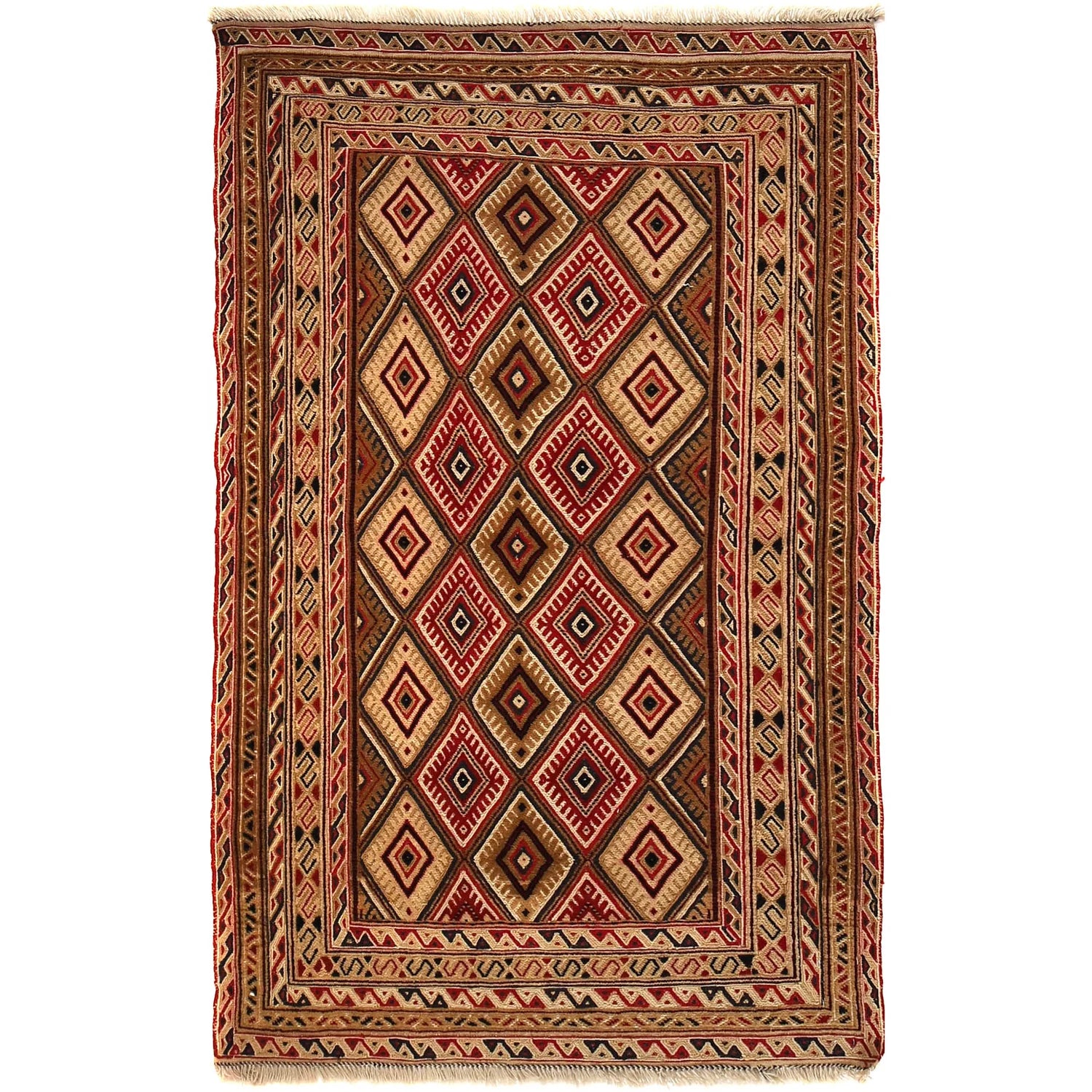 Handmade Nakhunak Kilim Rug 2' 10" x 4' 6" ft / 86 x 137 cm - No. 9017