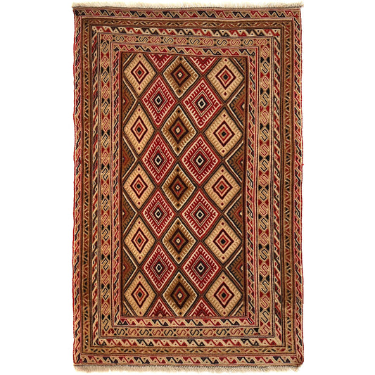 Handmade Nakhunak Kilim Rug 2' 10" x 4' 6" ft / 86 x 137 cm - No. 9017