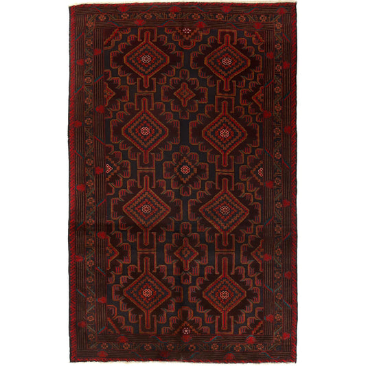 Tribal Baloch Rug 5' 11" x 9' 7" (ft) - No. 9001