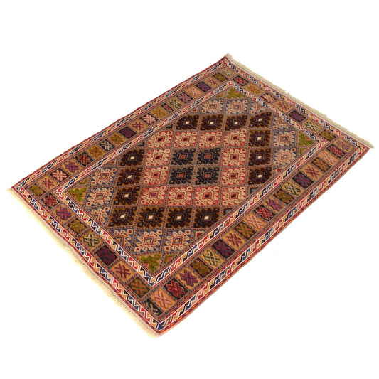 Handmade Nakhunak Kilim Rug 2' 8" x 3' 8" ft / 81 x 112 cm - No. B21525