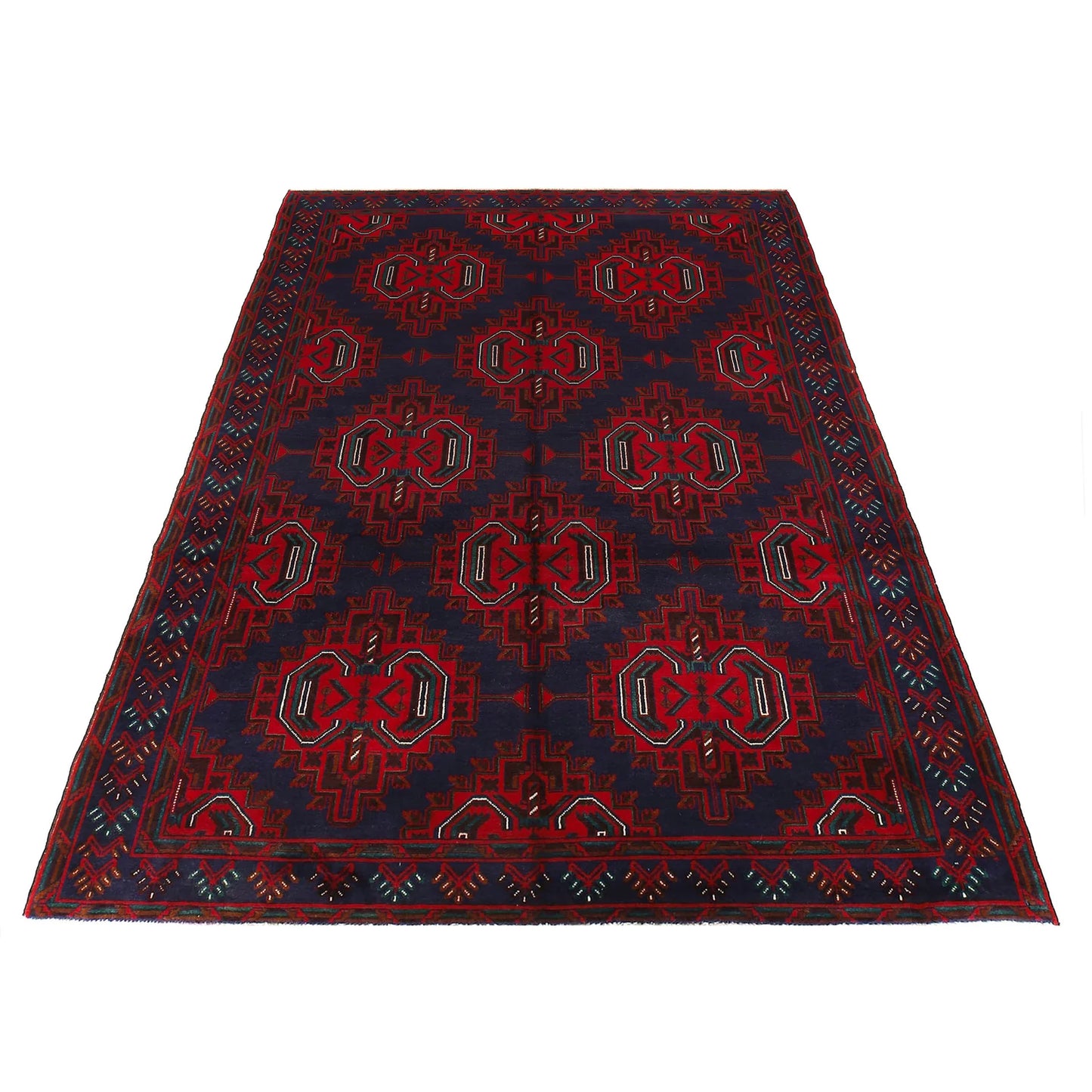 Hand Knotted Baluchi Rug 6' 7" x 9' 9" (ft) - No. 9171