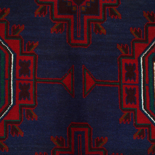 Hand Knotted Baluchi Rug 6' 7" x 9' 9" (ft) - No. 9171