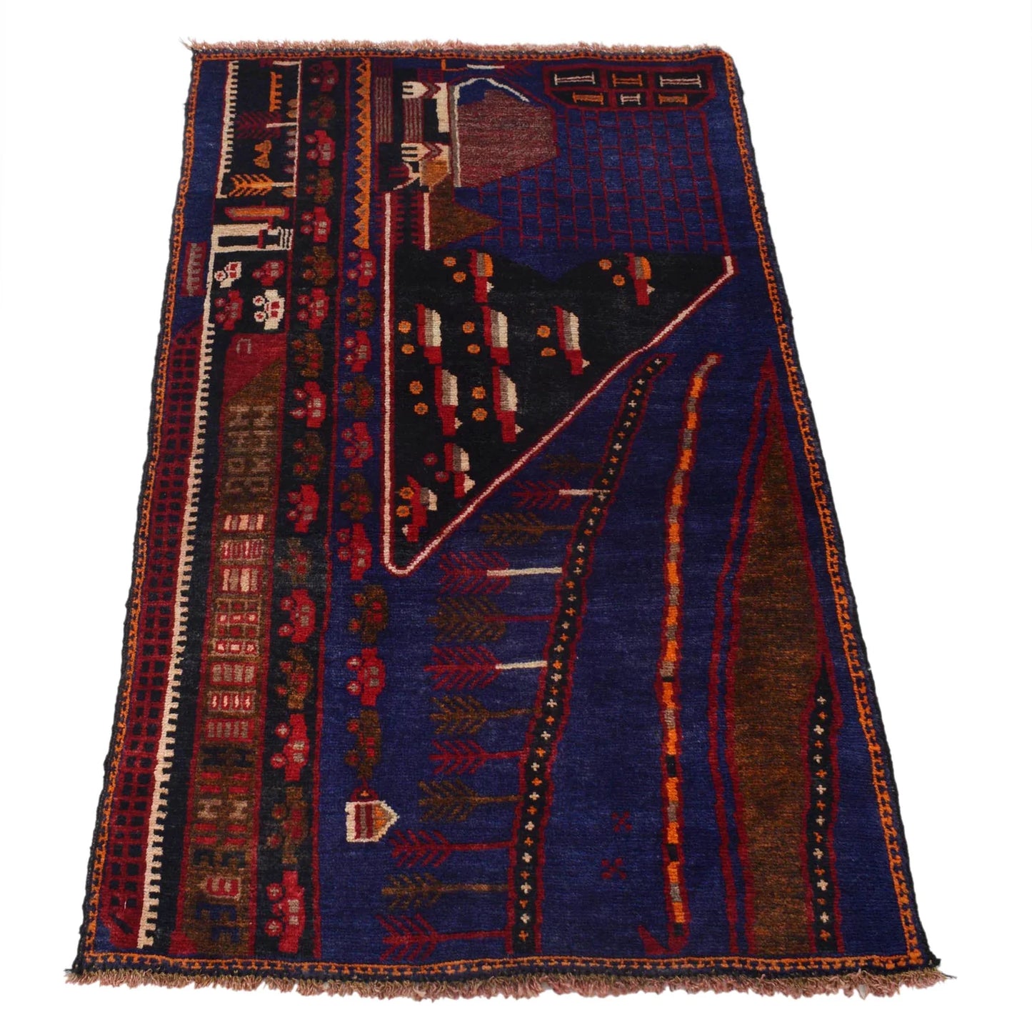 Handmade Pictorial Carpet 2' 5" x 3' 11" ft / 73 x 119 cm - No. 3291