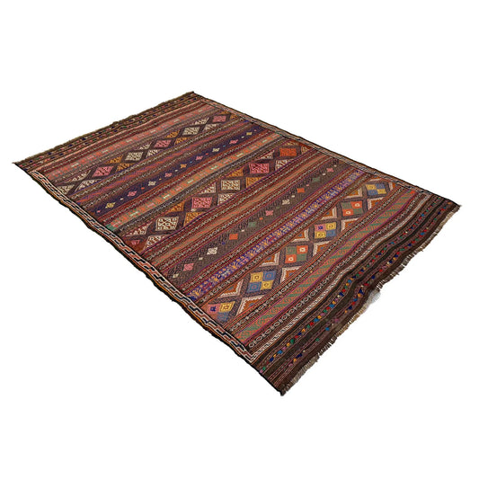 Handmade Flatweave Kilim 4' 7" x 6' 11" ft / 139 x 211 cm - No. B20249